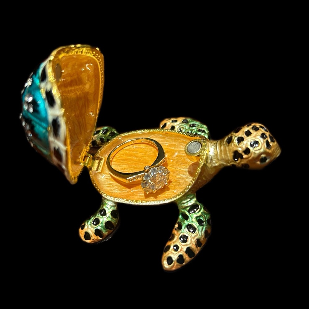 New Gold Turtle Jewelry Box